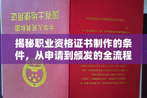 二七揭秘职业资格证书制作的条件，从申请到颁发的全流程解析